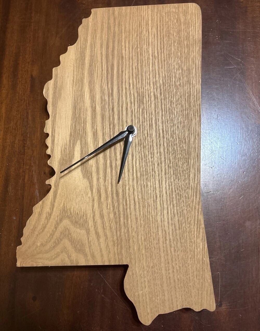 Mississippi Composite Wood Wall Clock -Tested